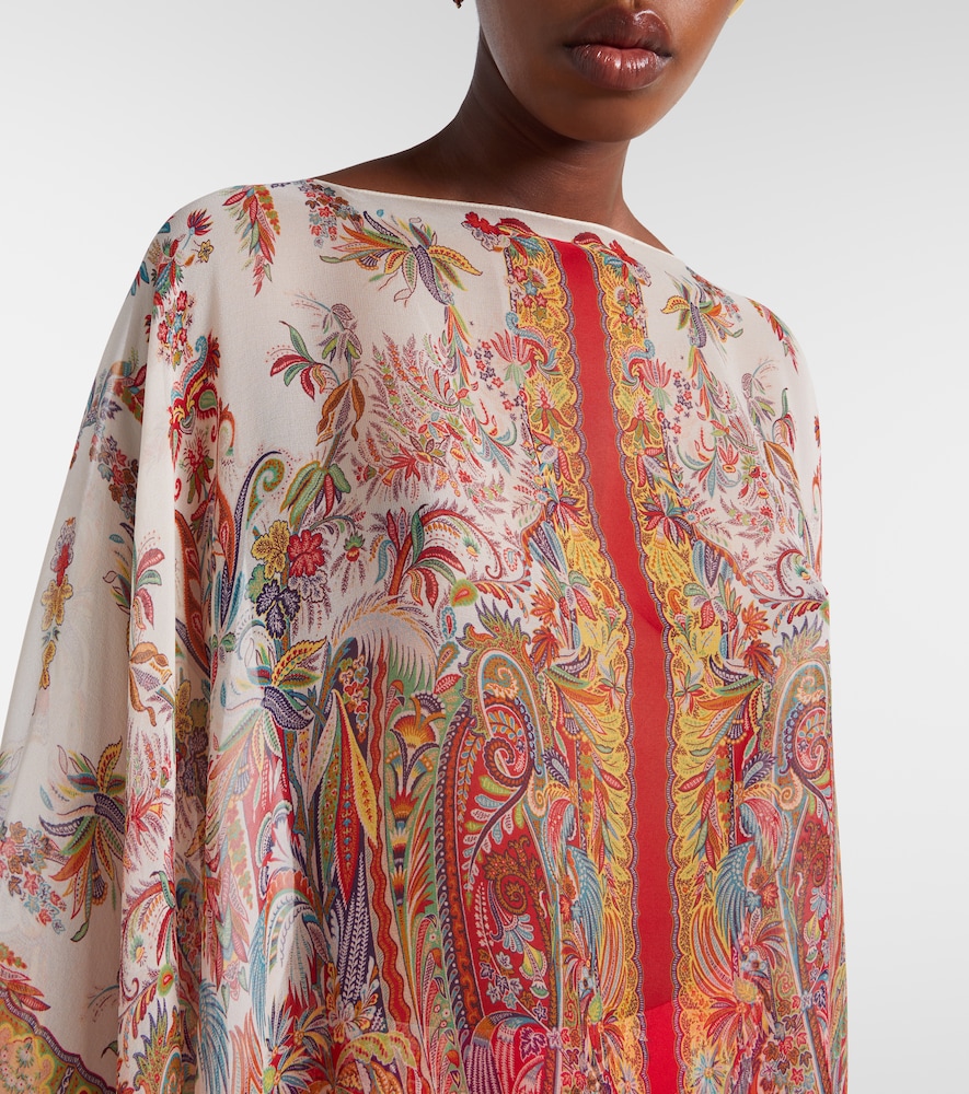 Printed Silk Cape