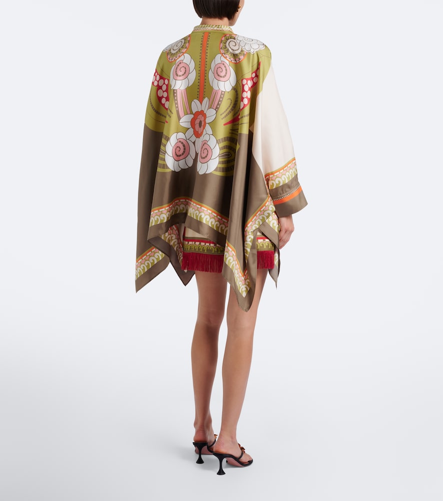 La DoubleJ Printed fringe-trimmed silk miniskirt | Thumbnail 2