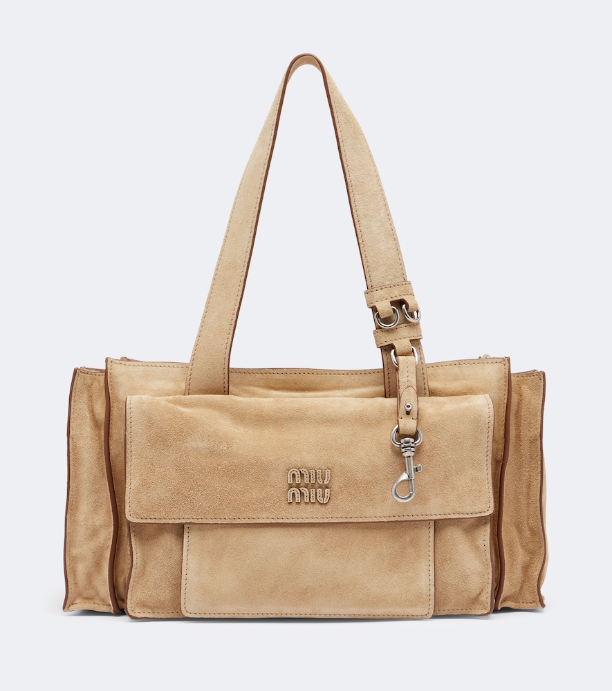 Schultertasche Utilitaire aus Veloursleder