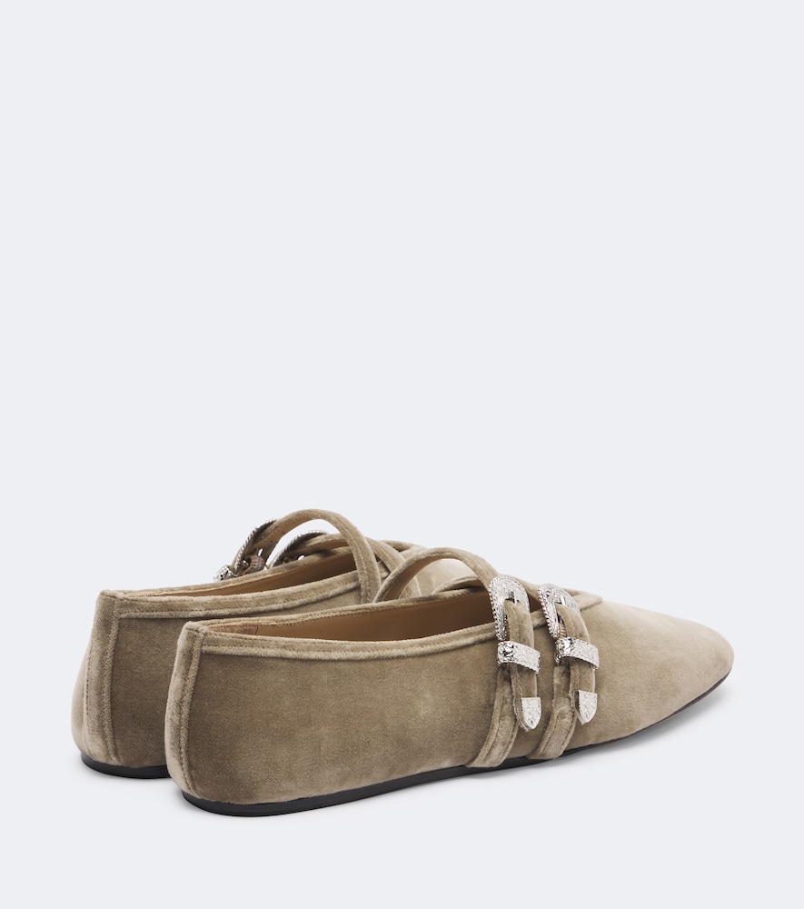 Le Monde Béryl Claudia Velvet Ballet Flats