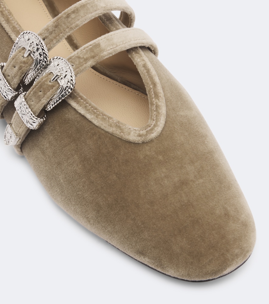Le Monde Béryl Claudia Velvet Ballet Flats