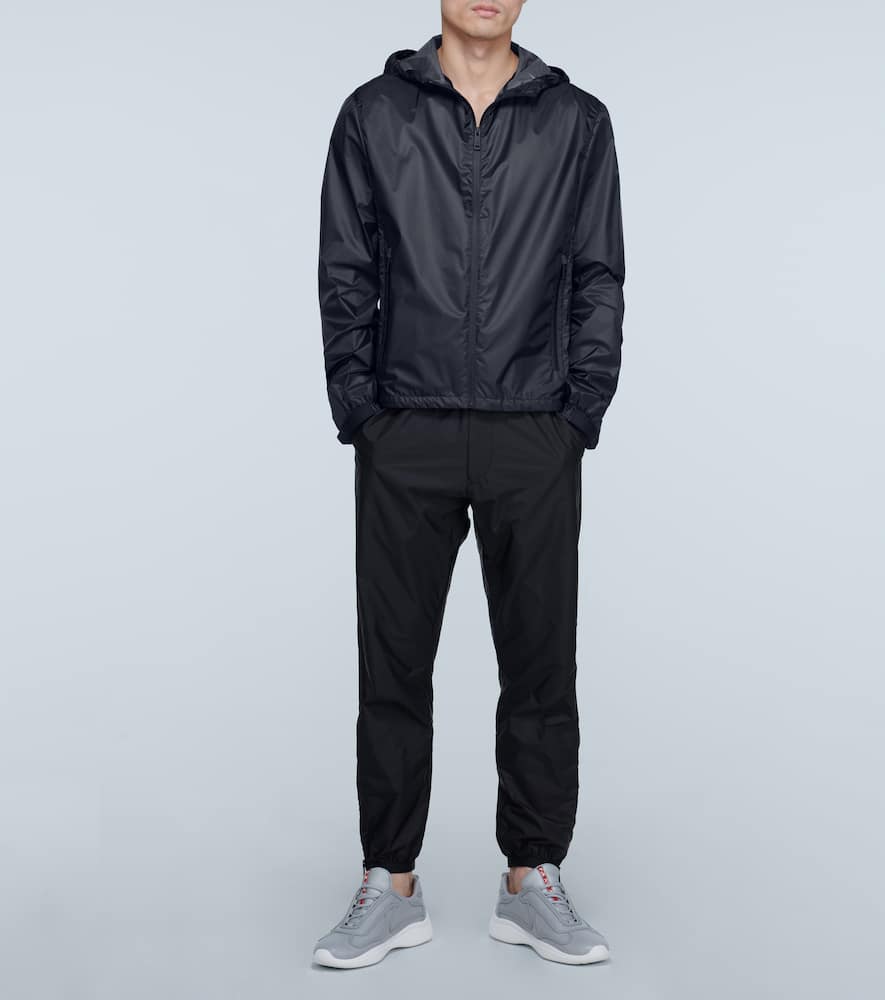 Prada Lightweight Hooded Jacket In Black