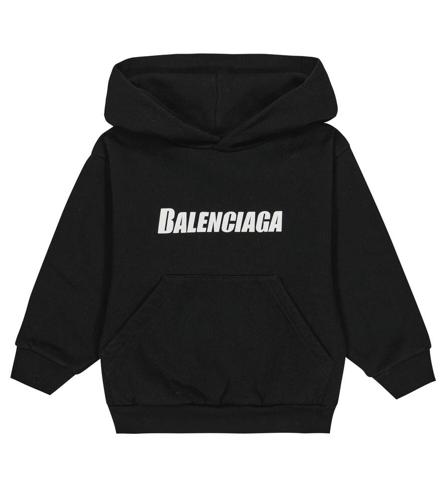 Balenciaga Kids Caps logo cotton jersey hoodie