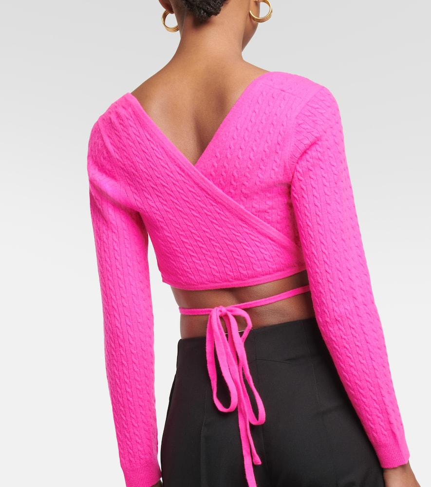 Patou Cropped Tie-fastening Top In Pink