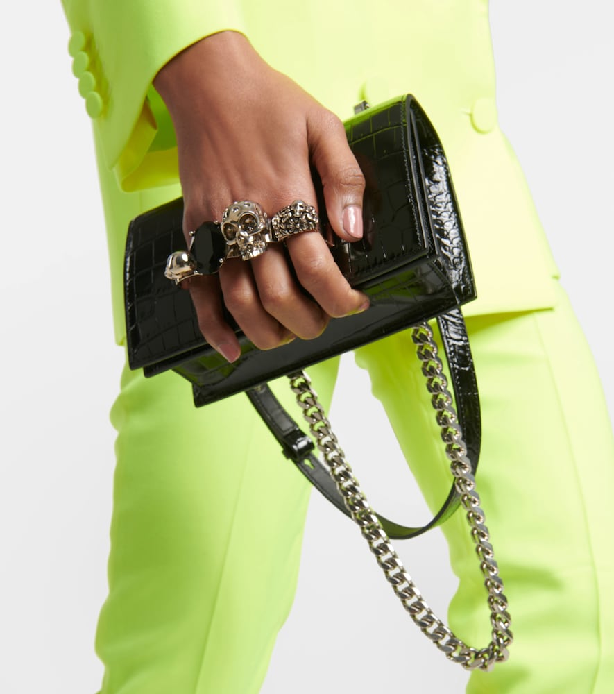 McQueen Jewelled Satchel Small leather crossbody bag