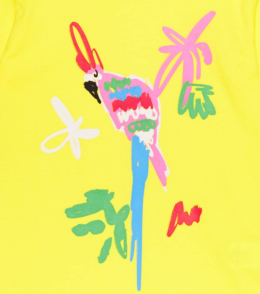 Stella Mccartney Printed Cotton Jersey T-shirt In Yellow