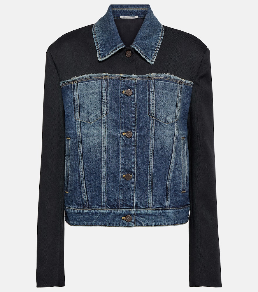 Shop Stella Mccartney Twill-paneled Denim Jacket In Blue