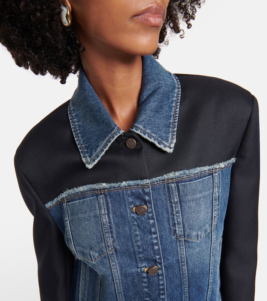 Shop Stella Mccartney Twill-paneled Denim Jacket In Blue