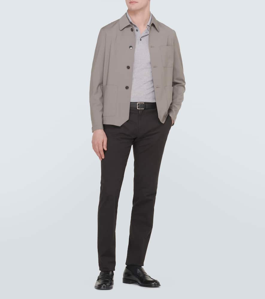 Zegna High Performance Wool Polo In Grey