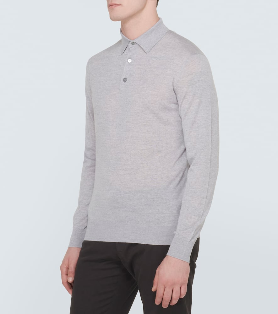 Zegna High Performance Wool Polo In Grey