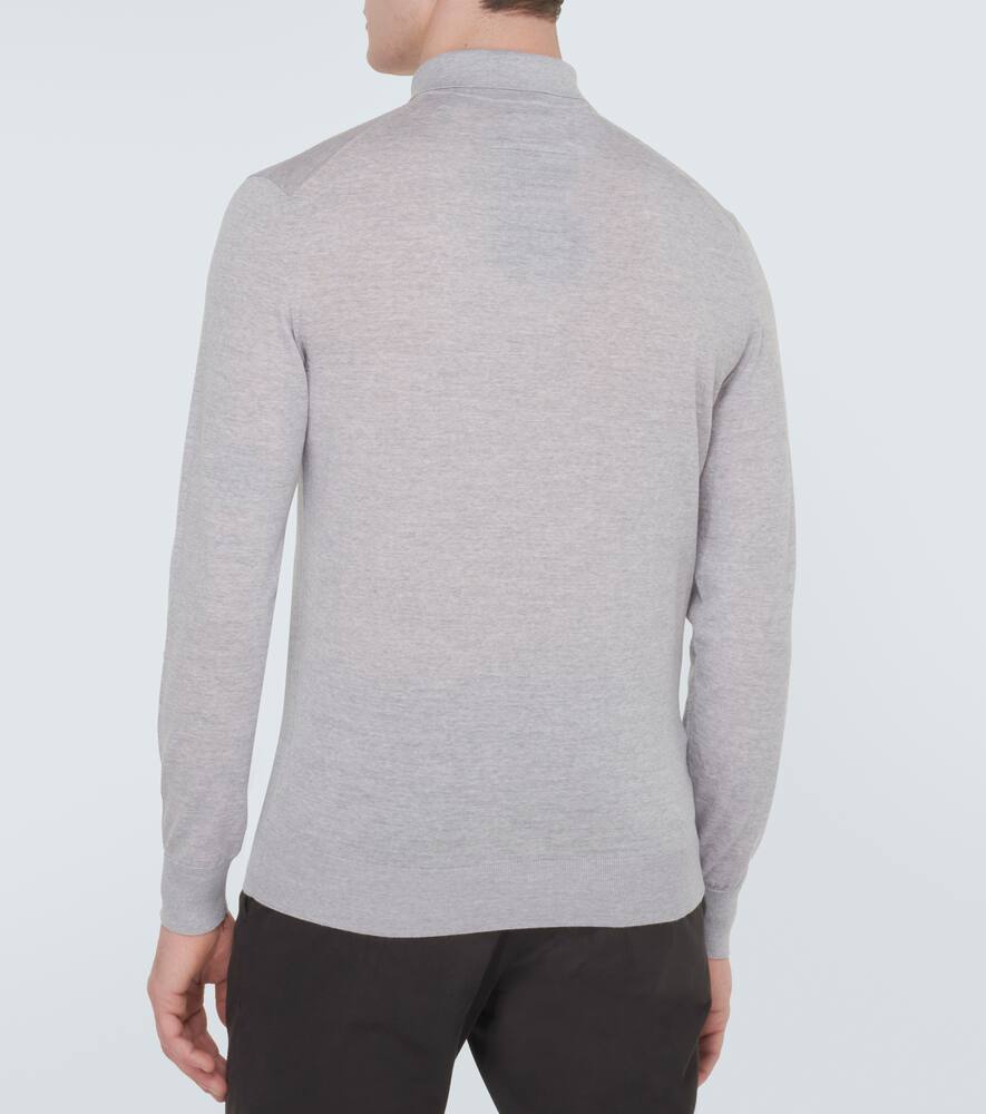 Zegna High Performance Wool Polo In Grey