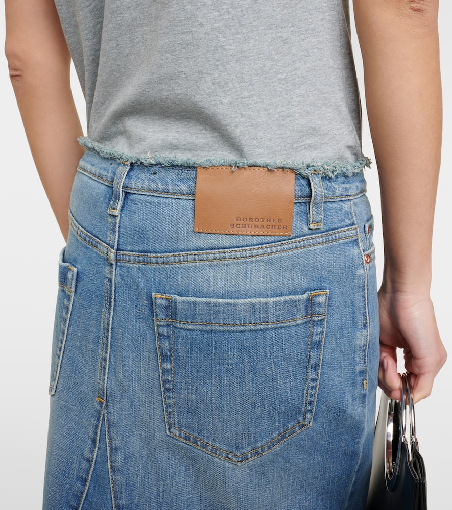 Shop Dorothee Schumacher Denim Love Denim Maxi Skirt In Blue