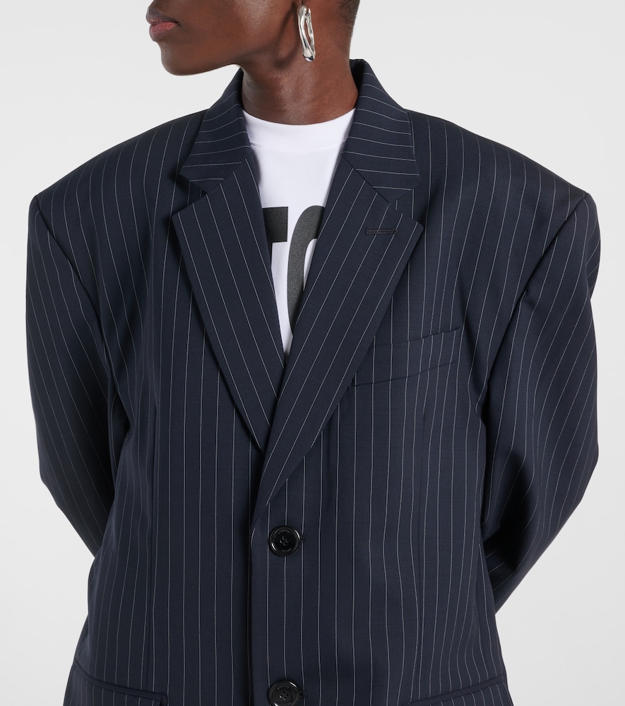 Vetements Vetements Oversized Pinstriped Wool Coat 