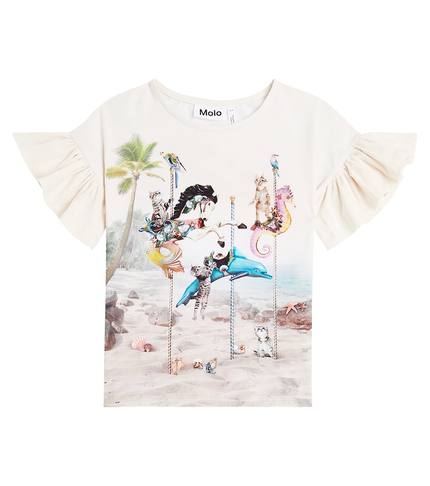 Molo Rayah Printed Cotton-blend Top In Multicoloured