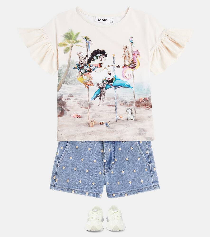 Molo Rayah Printed Cotton-blend Top In Multicoloured