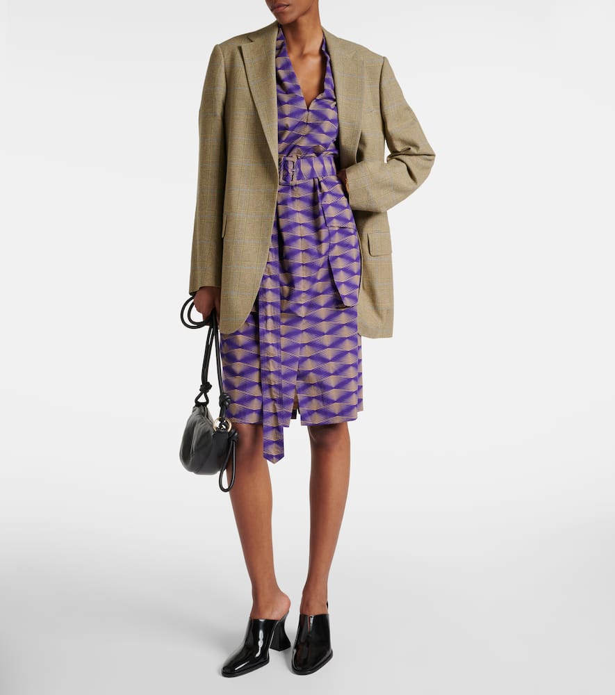 Dries Van Noten Debrasa Abstract-print Belted Dress In Purple