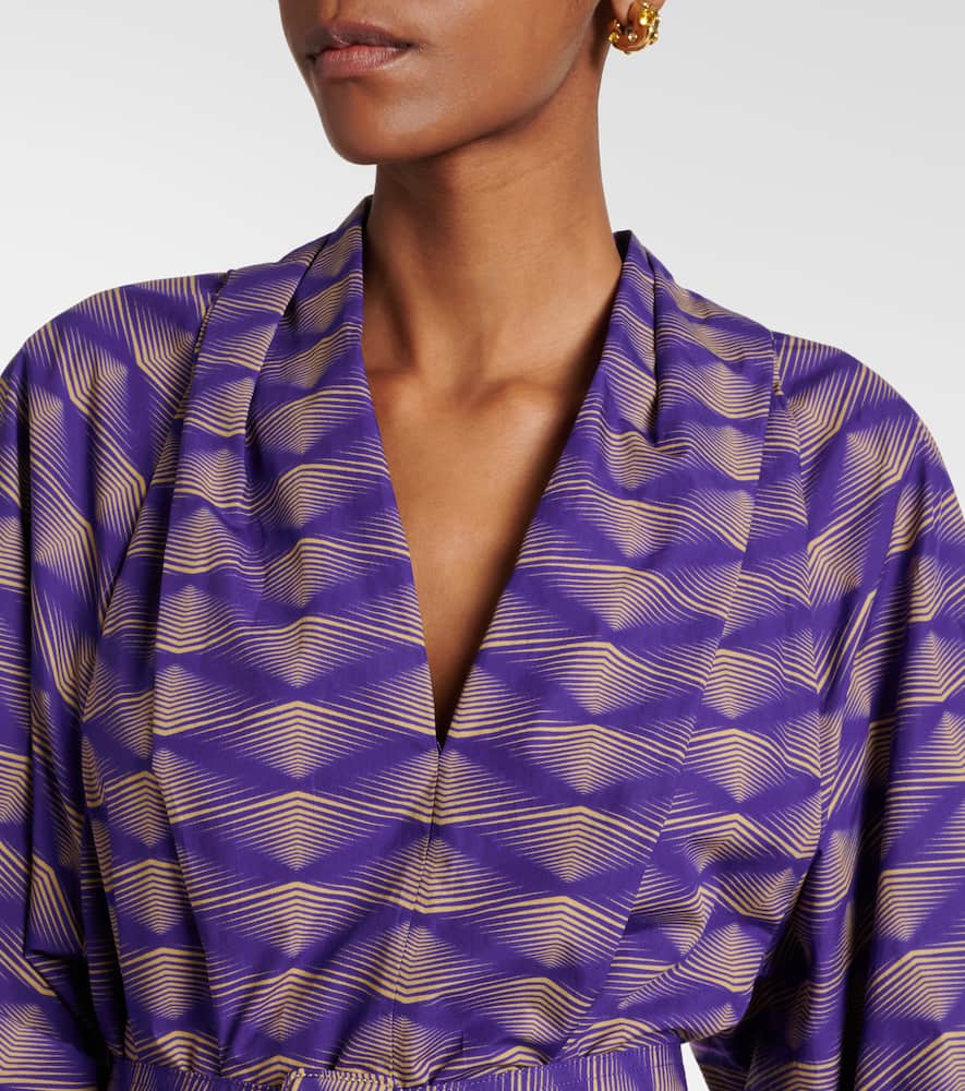 Dries Van Noten Debrasa Abstract-print Belted Dress In Purple
