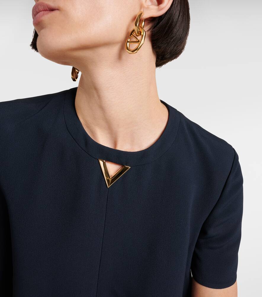 Valentino Structured Couture Solid Dress In Blau