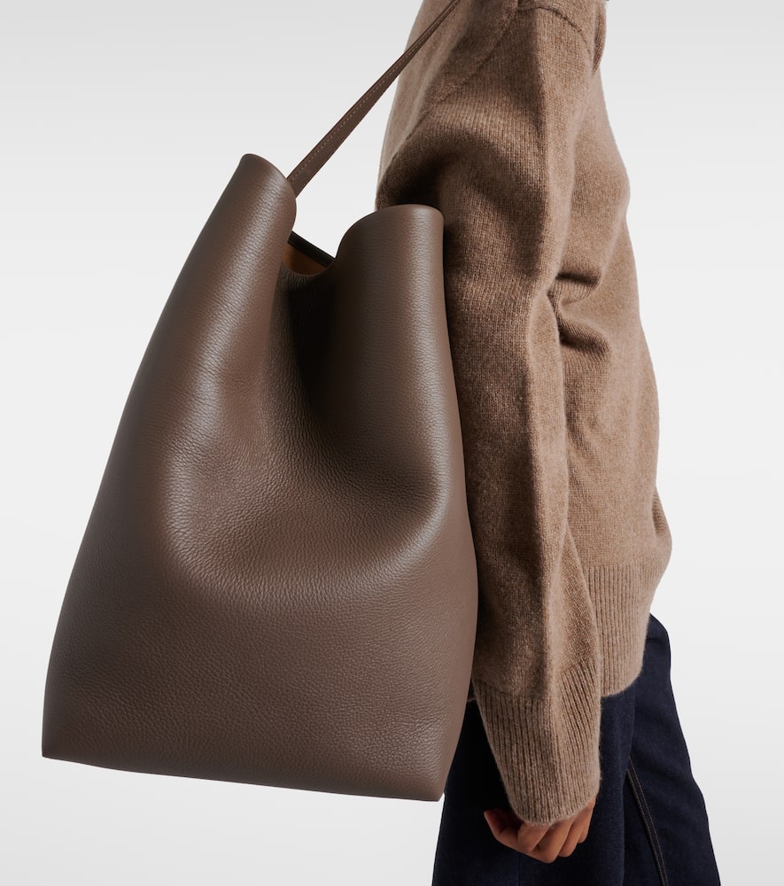 The Row N/s Park Large Leather Tote Bag In Brown