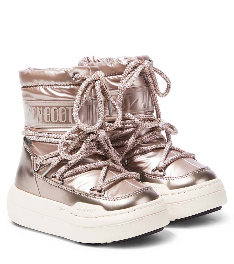 Moon Boot Junior Park Metallic Snow Boots In Gold
