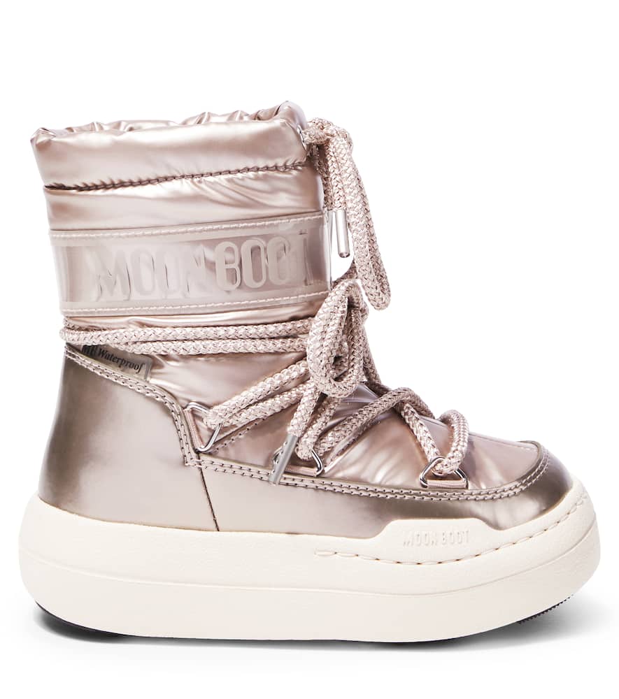 Moon Boot Junior Park Metallic Snow Boots In Gold