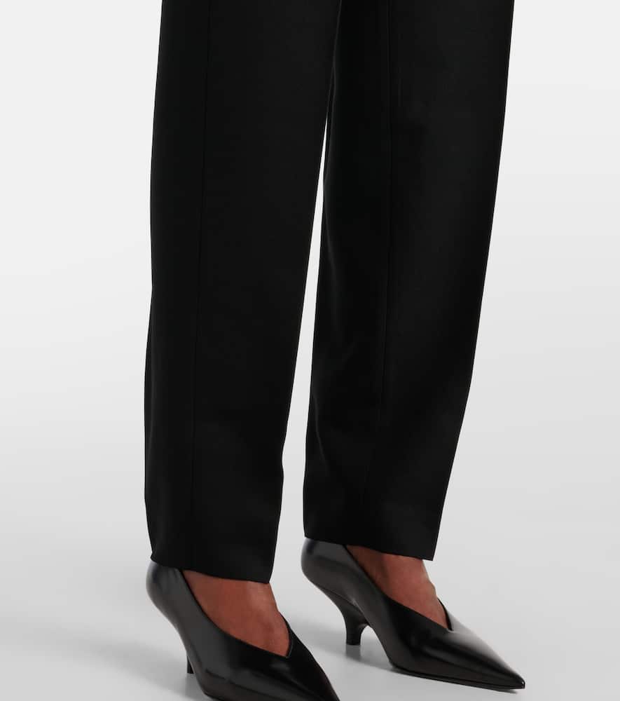 Totême Double-pleated Tailored Wool Blend Pants In Black