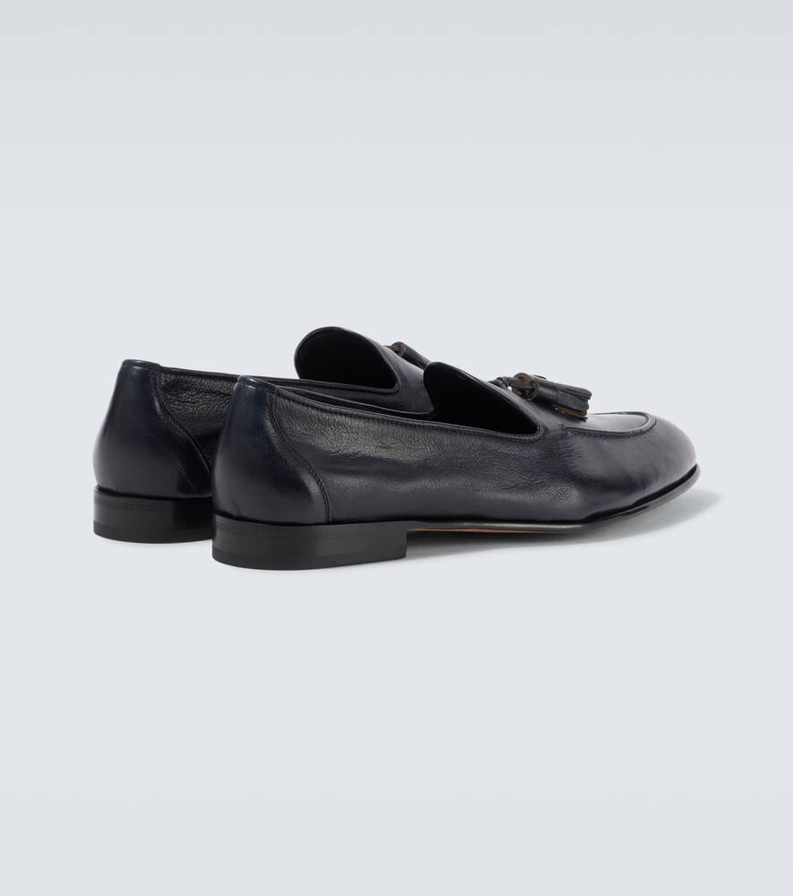 Brioni Leather Loafars In Blue