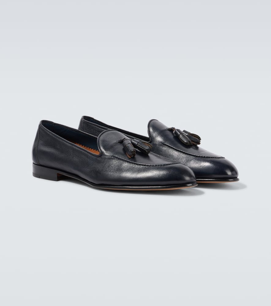 Brioni Leather Loafars In Blue