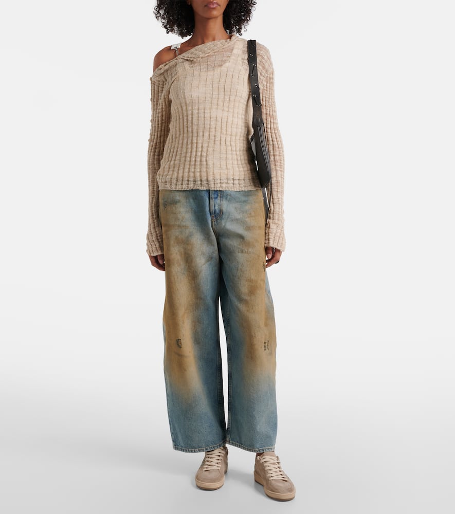 Golden Goose Ball Star Glitter Suede Sneakers In Beige