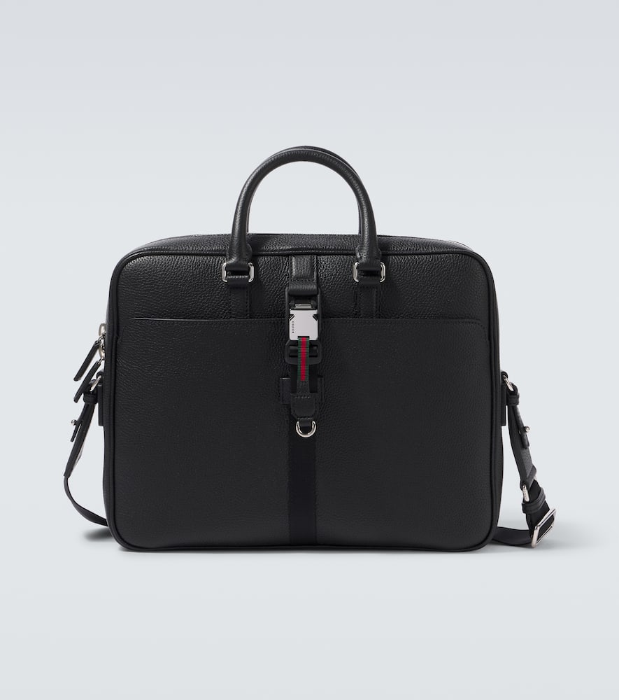 Web Medium leather briefcase