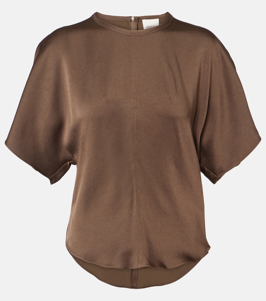 Isabel Marant Karlita Satin Blouse In Gold
