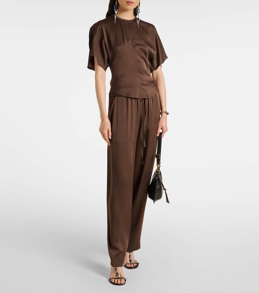 Isabel Marant Karlita Satin Blouse In Gold