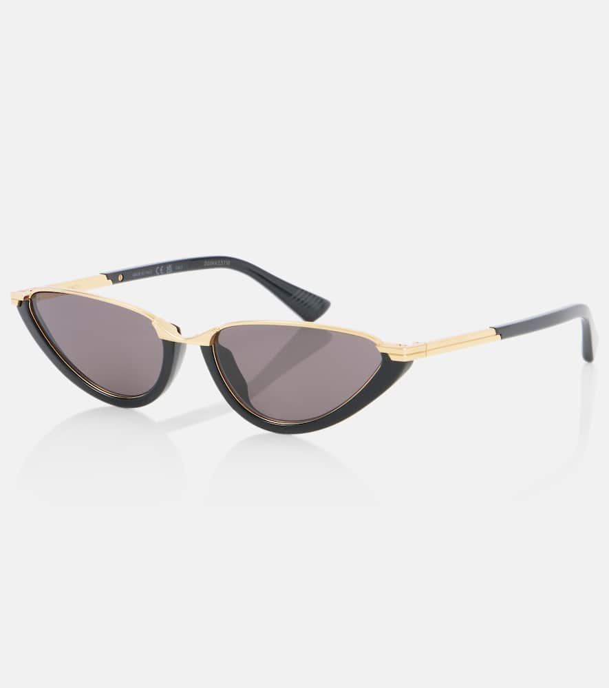 Bottega Veneta Cat-eye Acetate And Gold-tone Sunglasses In Black