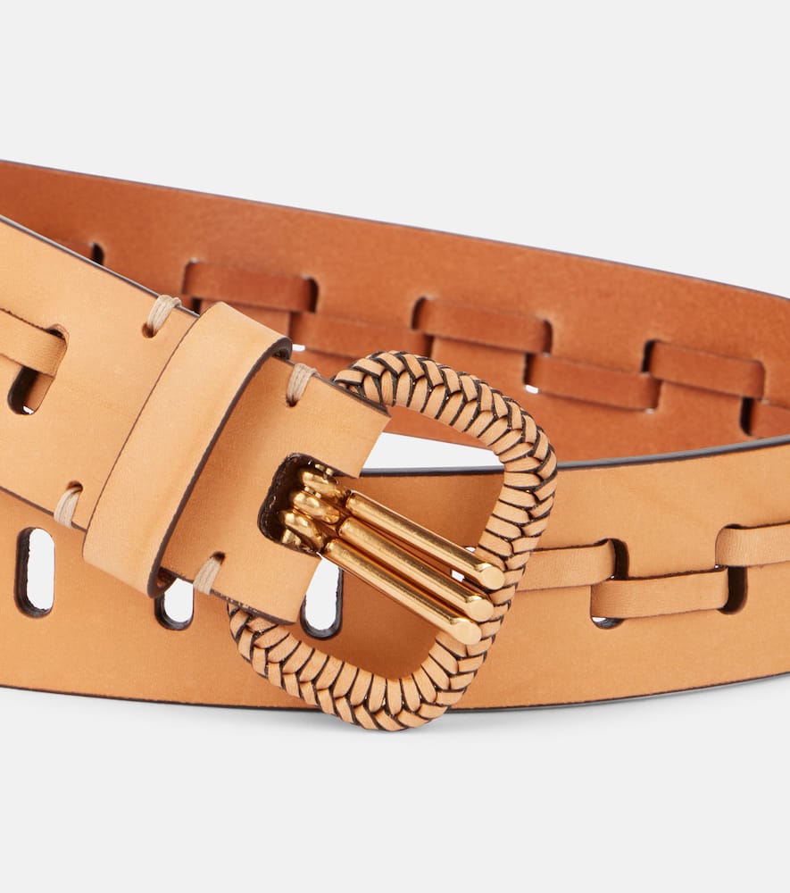 Etro Leather Belt In Beige