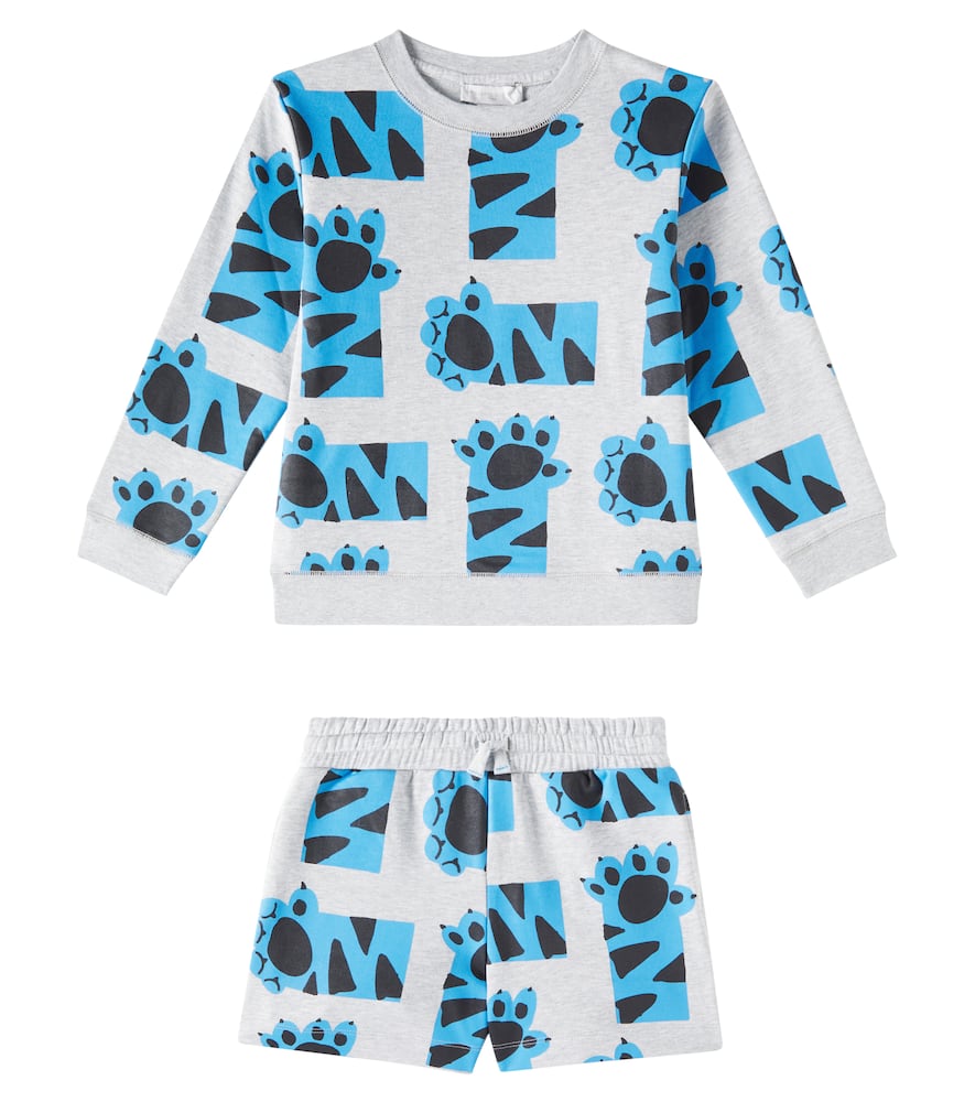 Stella Mccartney Cotton Fleece Sweatshirt And Shorts Set In Multicoloured