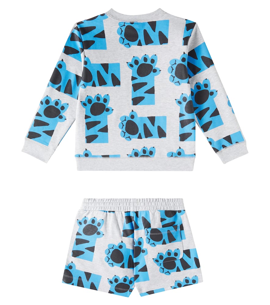Stella Mccartney Cotton Fleece Sweatshirt And Shorts Set In Multicoloured