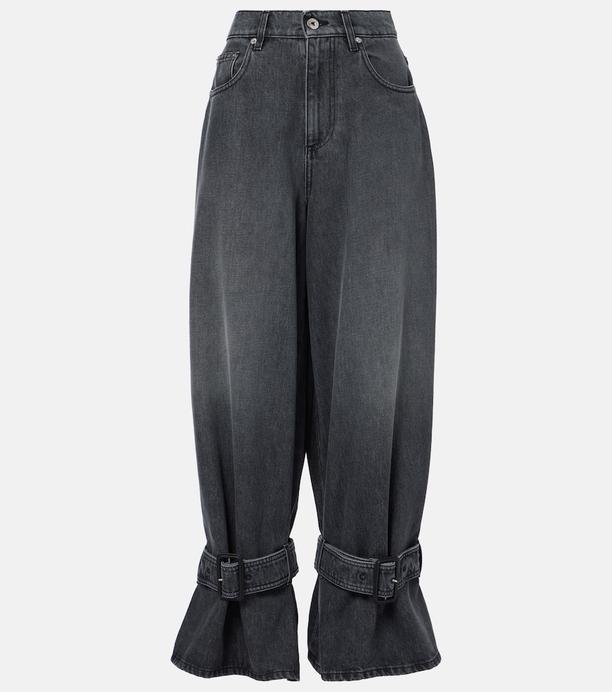 Mid-rise wide-leg jeans