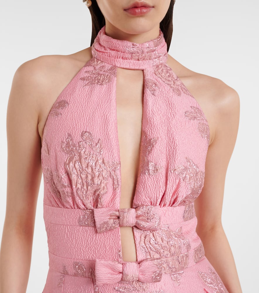 Rebecca Vallance Crepe Floral Embroidery Benette Midi Dress