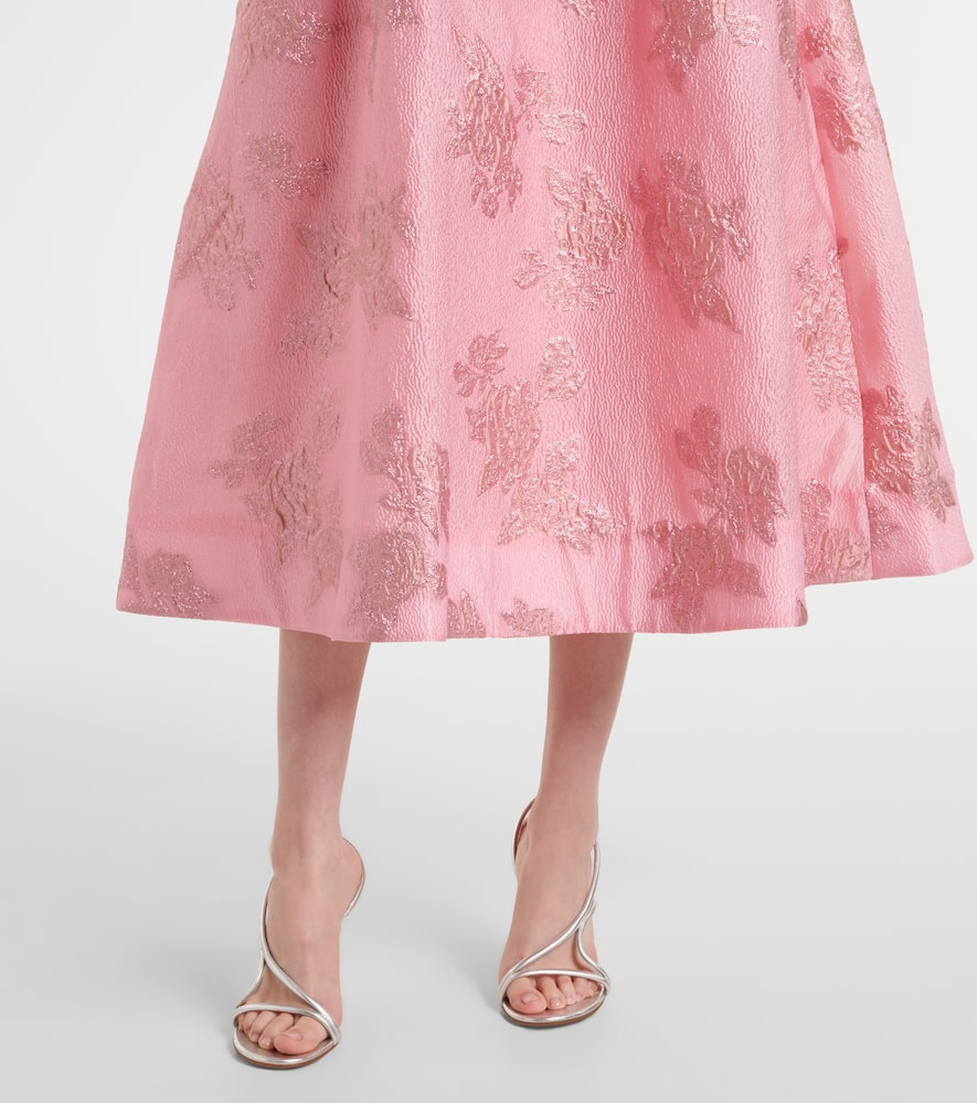 Rebecca Vallance Crepe Floral Embroidery Benette Midi Dress