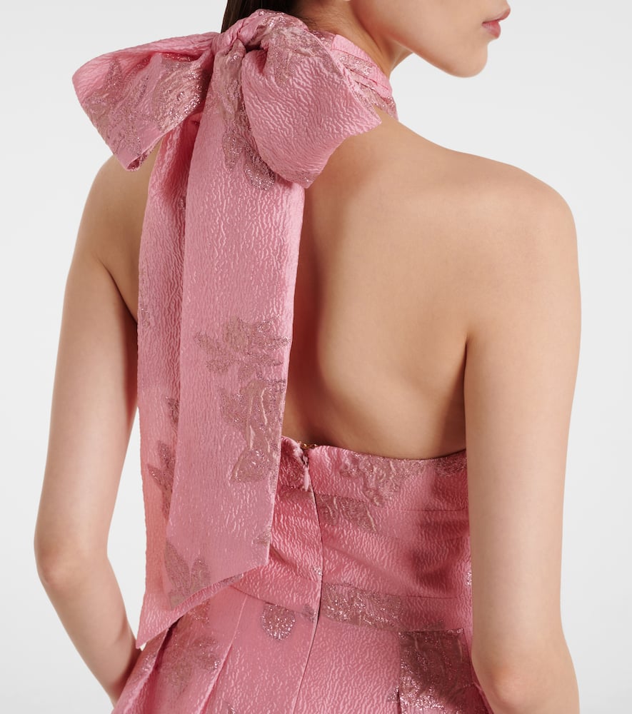 Rebecca Vallance Crepe Floral Embroidery Benette Midi Dress