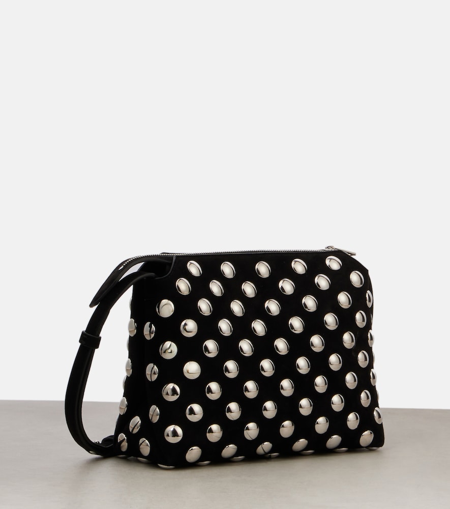  Khaite Khaite Lina Medium Studded Suede Crossbody Bag 