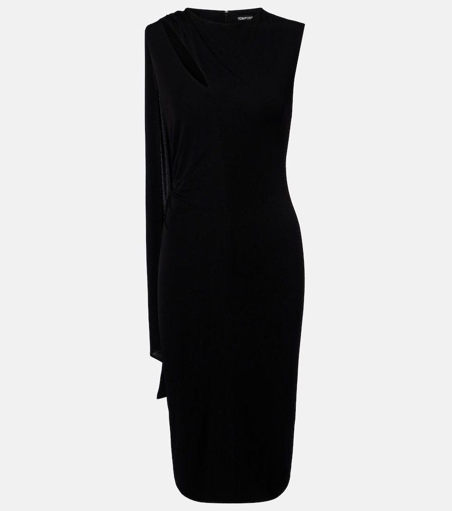Tom Ford Women's Black Scarf-Detail Crepe Jersey Cocktail Dress UK Size 12 - Mytheresa