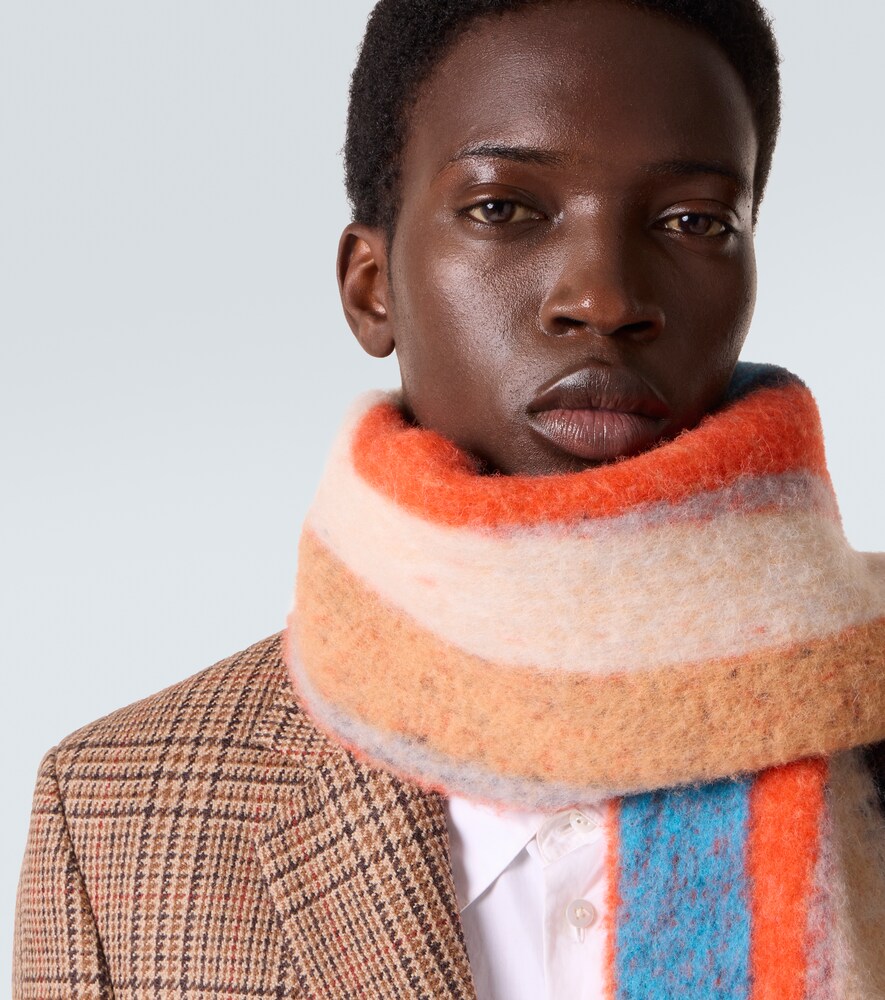  Loewe Loewe Fringed Striped Alpaca-blend Scarf 