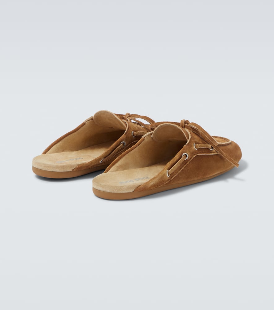 Miu Miu Suede Mules In Brown