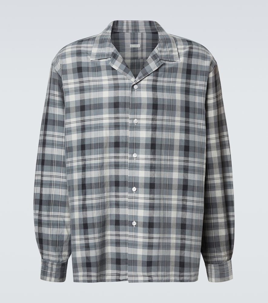 A. Presse Checked silk and linen shirt