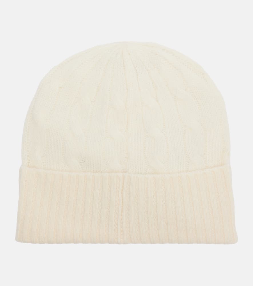 Ralph Lauren Embroidered Wool And Cashmere Beanie In White
