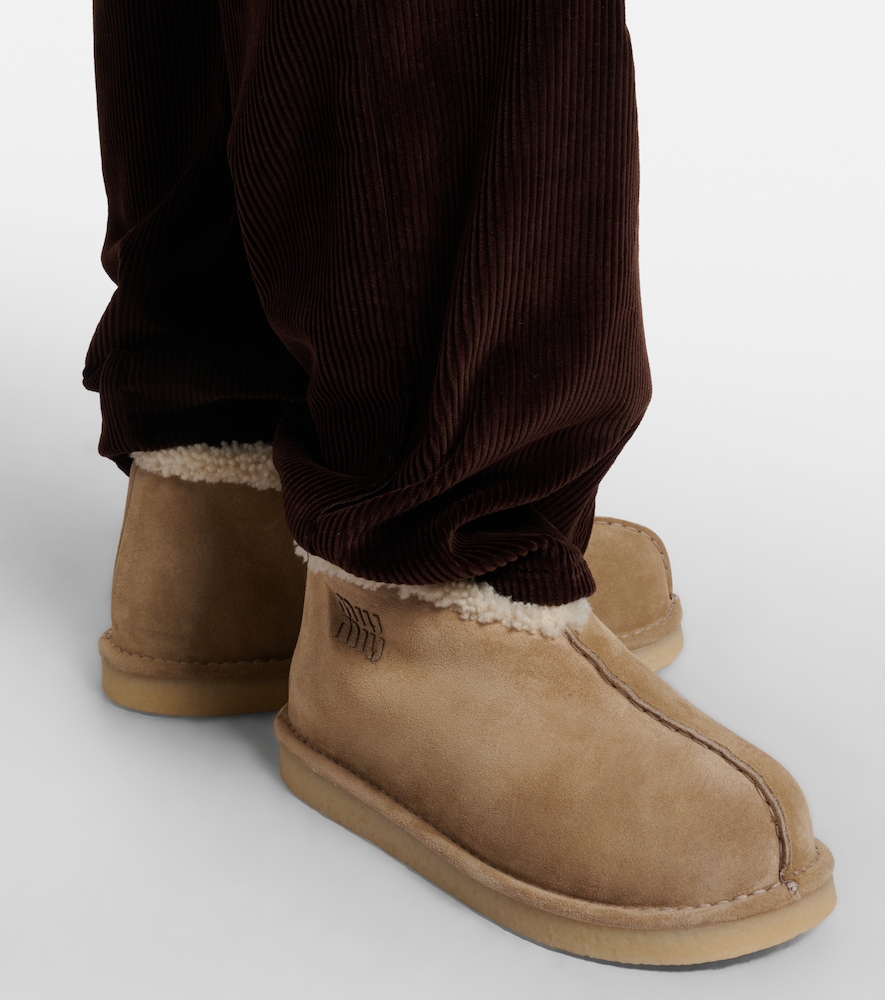 Miu Miu Shearling-lined suede ankle boots