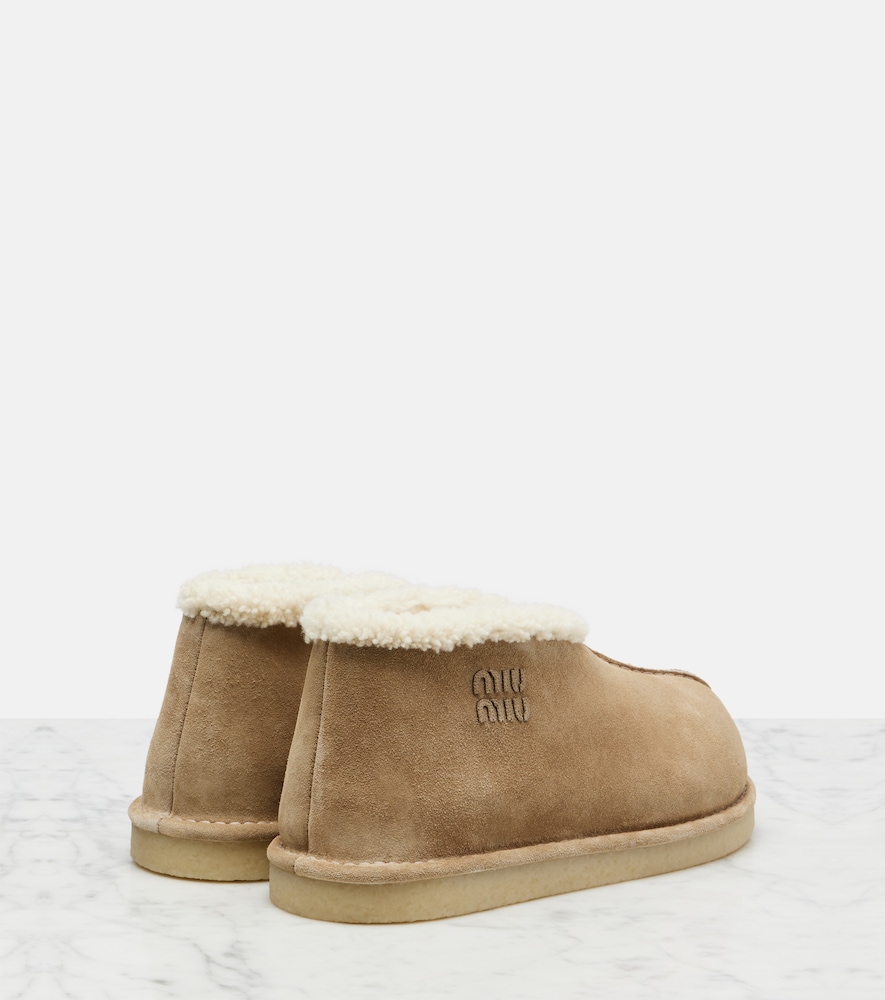  Miu Miu Miu Miu Shearling-lined Suede Ankle Boots 