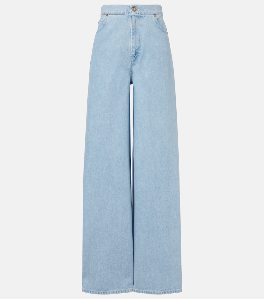 Max Mara Women's Blue Affari High-Rise Wide-Leg Jeans UK Size 18 - Mytheresa