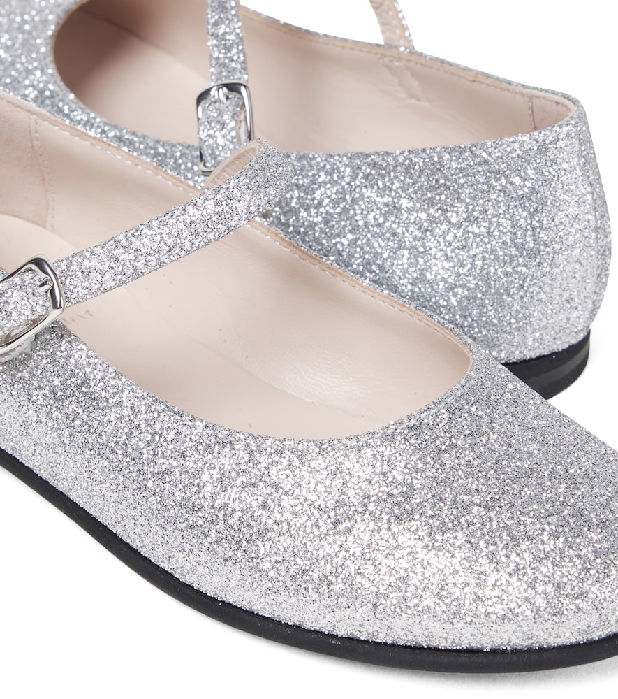  Il Gufo Il Gufo Glitter Mary Jane Ballet Flats 